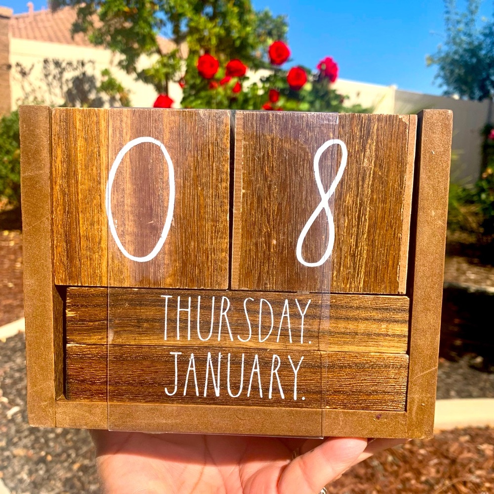 Rae Dunn Wood Block Calendar.